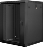 Lanberg Wall-mounted cabinet installation 19 cali 15U 600X600mm czarna (drzwi szklane)