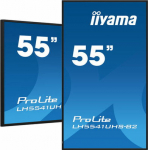 iiyama ProLite LH5541UHS-B2, 139cm (55"), 4K, USB, kit, black - TFT screen, 16:9, screen size: 139 cm (55"), resolution: 3840x2160 pixels, VESA mount (400x400 mm), speaker, response time: 8ms, brightness 500cd, viewing angle 178/178&deg;(H/V), contrast:  ...