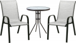 Garden furniture set DUBLIN table and 2 chairs, silver grey