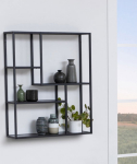 Wall shelf SEAFORD 75x20xH91cm, black