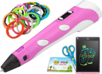 Ballpoint 3D Ballpoint 3D PEN Magic Printer 3D pink, contribution 110M, coloring book with patterns + tablet graphic