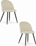 Leobert BELLO chair - velvet beige / black legs x 2