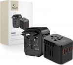 Adapter Tech-Protect travel TA200 Travel Adapter EU / UK / US / AU 2xUSB-A, 2xUSB-C Black