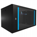 EXTRALINK LITE 6U 530X400 WALL-MOUNTED RACKMOUNT CABINET BLACK WITH SHELF