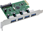 ST Lab Controller ST Labs InLine Interface Card &ndash; 4x USB A 3.2 Gen 1 &ndash; PCIe x1 &ndash; Model 76666M
