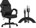 Armchair SENSE7 Prism - leather, czarny + kabel usb