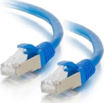 Mercodan KAT6A S/FTP 1.0m, Bl&aring;, Patchkabel, Halogenfri LSZH