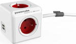 allocacoc Listwa zasilająca PowerCube Extended USB 1.5m 2402RD/FREUPC Red
