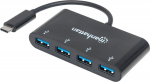 MANHATTAN USB 3.1 Gen1 TypC-Hub 4 USB A-Ports current over USB