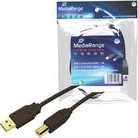 MediaRange USB Anschlusskabel A -> B St/St 1.80m sw Blister