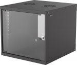Intellinet Network Cabinet, Wall Mount (Basic), 9U, Usable Depth 500mm/Width 485mm, Black, Flatpack, Max 50kg, Glass Door, 19", Parts for wall installation (e.g. screws and rawl plugs)