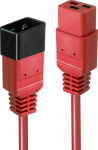 Lindy 3m C20 to C19 Mains Extension, Cable, lead free, red