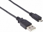Kabel USB PremiumCord USB-A - micro-B 0.5 m Czarny (ku2m02f)