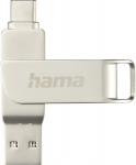 Hama C-Rotate Pro, 512 GB, USB Type-A / USB Type-C, 3.2 Gen 1 (3.1 Gen 1), rotating ring, Silber