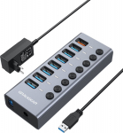 Graugear 7-Port USB-A 3.0 HUB + 1x Ladeport