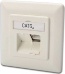 DIGITUS Anschlussdose Cat6a 2xRJ45 shielded flush-mounted white