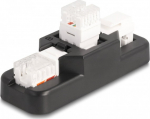 Delock Keystone LSA Set with clip-on holder RJ45 / RJ11 Cat.6 black