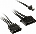 Kolink 3-Pin Fan Power to 2x 4-Pin Molex Adapter - 245mm, black