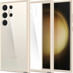 Kaitse&uuml;mbris Ultra Hybrid, Samsung Galaxy S23 Ultra, l&auml;bipaistev beeži &auml;&auml;rega, Spigen