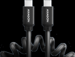 Axagon Data and charging USB 2.0 cable 1.1 m long. PD 60W, 3A. Black twisted