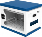 Alcasa Good Connections GEMMA N16 - Wagen (laden and secure) - f&uuml;r 16 Notebooks - cabinet, safety contact sockets - verriegelbar - Acryl, Stahl - wei&szlig;, Blau - screen size: bis zu 39.6 cm (bis zu 15.6 Zoll)