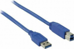 Kabel USB Nedis USB-A - USB-B 3 m Niebieski (CCGP61100BU30)
