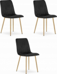 Leobert Krzesło LAVA - black velvet / wood color legs x 3