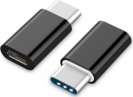 Adapter USB Gembird USB-C - microUSB Czarny (A-USB2-CMmF-01)