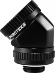 PHANTEKS Glacier Rotary Hard-Tube Fitting 16mm 45 Grad G1/4 - schwarz, drehbar