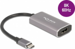 Delock Videoadapter - 24 pin USB-C male to HDMI female - 20 cm - Grau - unterst&uuml;tzt 8K 60 Hz (7680 x 4320)