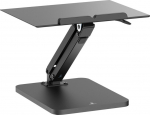 Maclean desk stand for monitor or laptop, gas spring, for standing and sitting work, black, MC-493