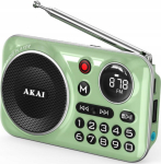 AKAI Portable Radio APR-500 zielony - Moc [W]: 2.5 | USB | Bluetooth | Radio FM | microSD | USB