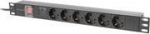 Lanberg PDU rack PDU 19" 1U 10A 6x Schuko 2m czarna C14 - Safety strip Lanberg Rack PDU 6 Schuko sockets 2.0m 1U 10A czarna C14