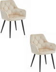 Leobert YORK chair - beige velvet / black legs x 2