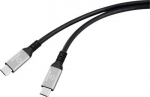 Renkforce USB-C Kabel USB4 Plug Black Aluminum Plug Silicone - Kabel