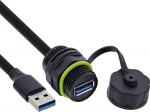 Adapter USB Eaton InLine USB-A Coupler &ndash; IP68 &ndash; Shielded &ndash; Socket to Plug &ndash; 50 cm &ndash; Black
