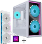 Lian Li LANCOOL 217 INF PC Case Bundle + HydroShift II LCD-S 360TL AiO - White