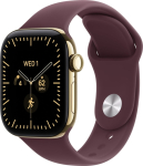 Apple Watch 12 5G 42mm Gold Ti, Burgundy Sport Band - S/M