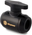 Bitspower Absperrhahn 2x IG 1/4 Zoll, schwarzer Griff - matt black