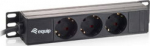 Equip 10" Steckdosenleiste 3xCEE7/5 FR->St.90&deg; sw. Alu