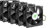 Inter-Tech fans 80*80*25 IPC Fan Set 4xL&uuml;fter 80mm, schw