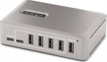 StarTech.com 10-Port USB-C Hub, 8x USB-A + 2x USB-C, Self-Powered w/ 65W Power Supply, USB 3.1 10Gbps Hub w/ BC1.2 Charging, Desktop/Laptop USB Hub with 3ft Locking USB-IF Certified Cable - USB Expansion Hub (10G8A2CS-USB-C-HUB) - Hubb - 8 x USB 3.2  ...