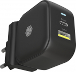 ICY BOX IB-PS106-PD, Power supply for Power Delivery, 38 Watt, 1x Type-C&reg; Anschluss, 1x USB Type-A Anschluss, indoors, AC, Schwarz