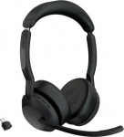 Jabra Evolve2 55 UC Stereo Link390c Wireless Headset, Bluetooth, USB-C, Black