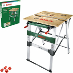 BOS Bosch PWB 600 - Woodworking workbench - Aluminium - Bamboo - Holz - Schwarz - Gr&uuml;n - Metallic - 680 mm - 552.6 mm - 834 mm