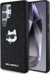 Karl Lagerfeld Leather Monogram Pin Logo Choupette Head Case for Samsung Galaxy S25 Ultra