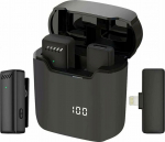 Microphone OEM Lightning Wireless Lavalier Microphone with Charging Case S11 czarny