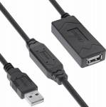 Kabel USB Manhattan USB-A - USB-A 12.5 m Czarny