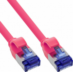 InLine&reg; Patchkabel Slim, Cat.6A, S/FTP, TPE (LSZH) flexibel, PoE, magenta, 20m