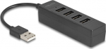Delock USB Hub 4 port USB 2.0 with 4 x USB Type-A female black